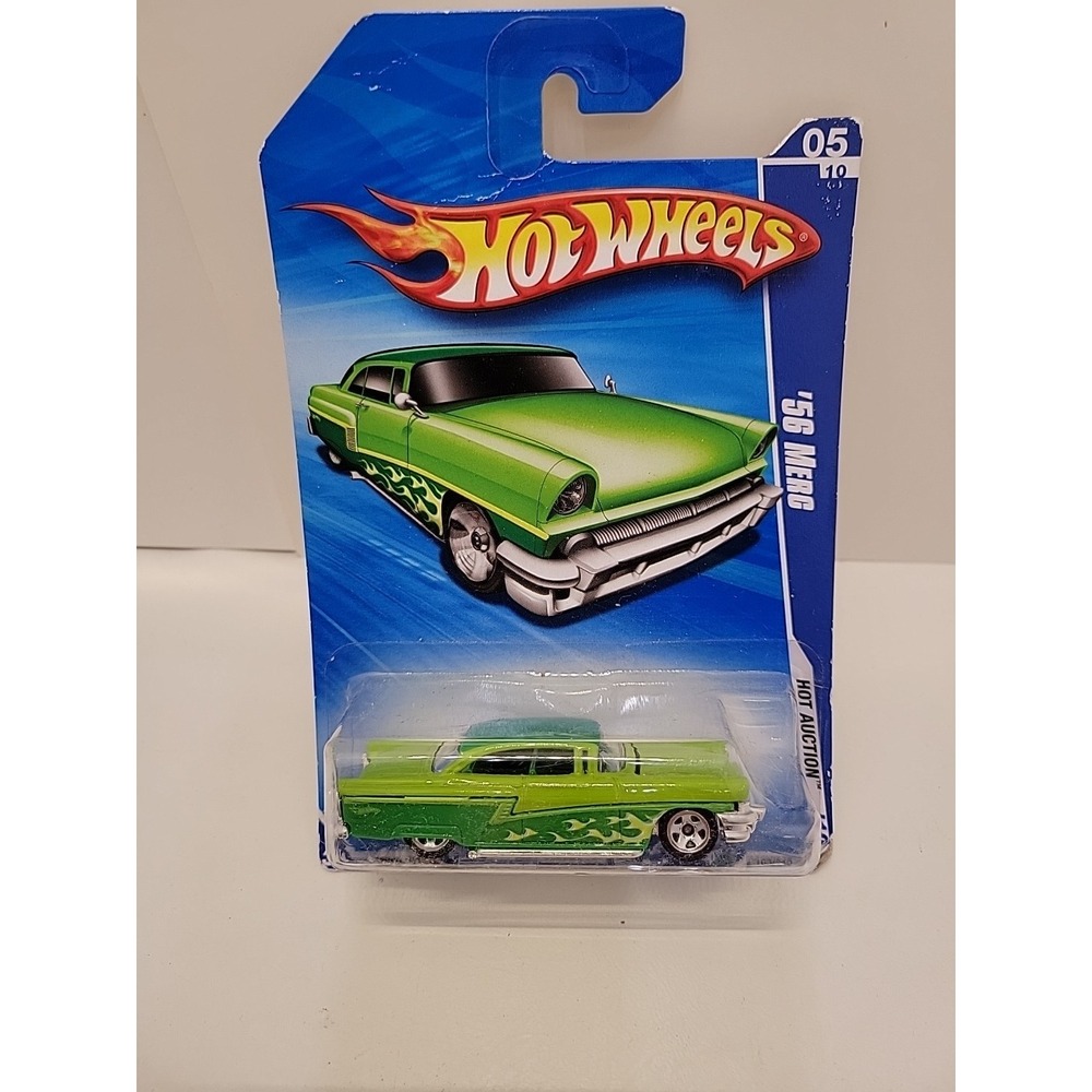 Hot Wheels '56 Merc Green Flames 2010 Race World Tan Jungle 1:64 Factory Sealed